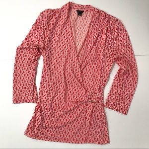 Ann Taylor 3/4 Sleeve Blouse Pink Chain S [CW]